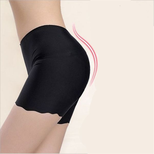 

solid 2020 selling female women high waist ice silk briefs seamless elastic pants short leggings white black skin