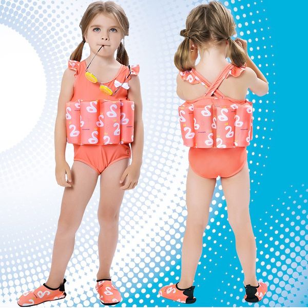 

2020 new children's buoyancy back cross girls' swimsuit personalized fashion baby swimsuit, Black