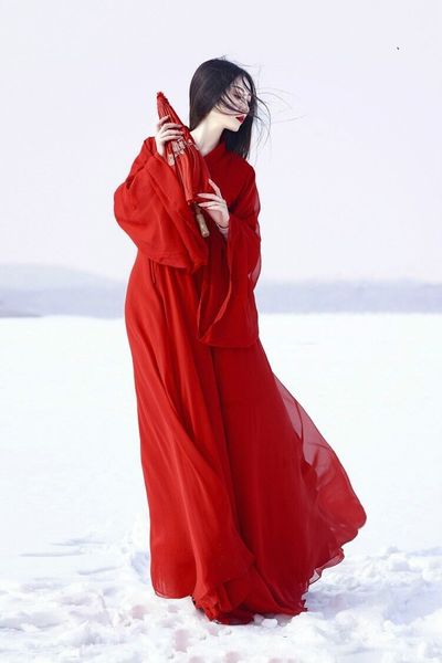 

новая древние китайская вне фея красный сценической одежда древнего костюм танец костюм зачистке широкий рукав большой, Black;red