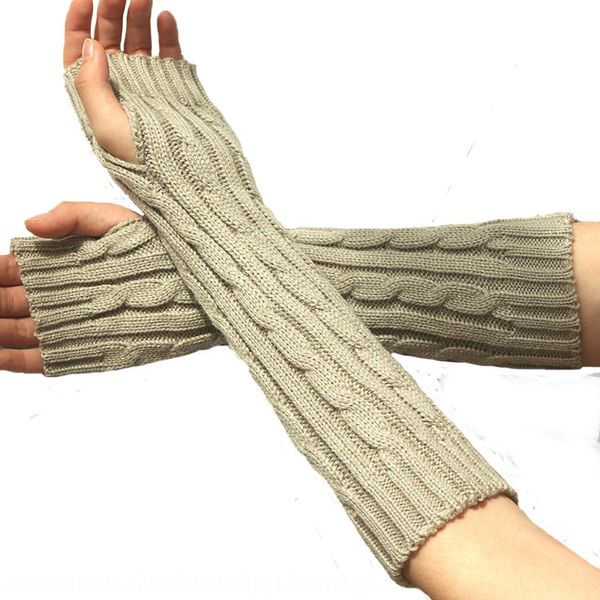 

knitted and wool women' wool half finger long gloves season cute warm finger lengthened gloves, Blue;gray