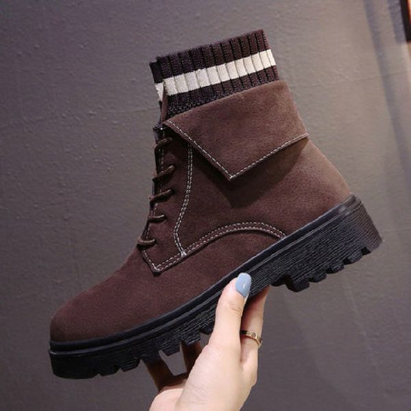 

осенью и зимой новые моды сапог новых британский ветра дикого студент обувь плюс бархат теплых коротких трубок сапог женских a1-22, Black