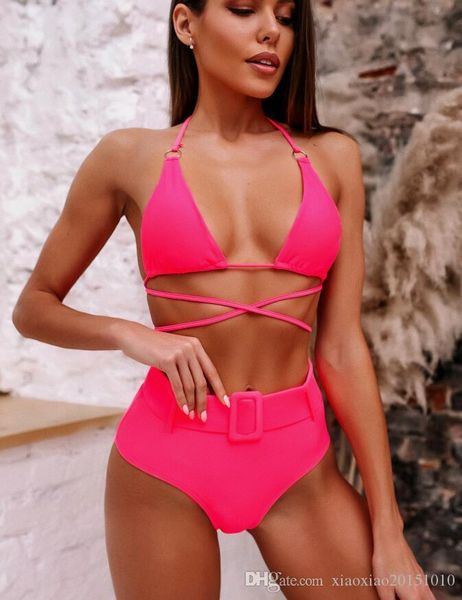 

women fashion pure color push-up padded bra beach bikini one piece swimwear bikinis 2020 new bikini 6117, White;black