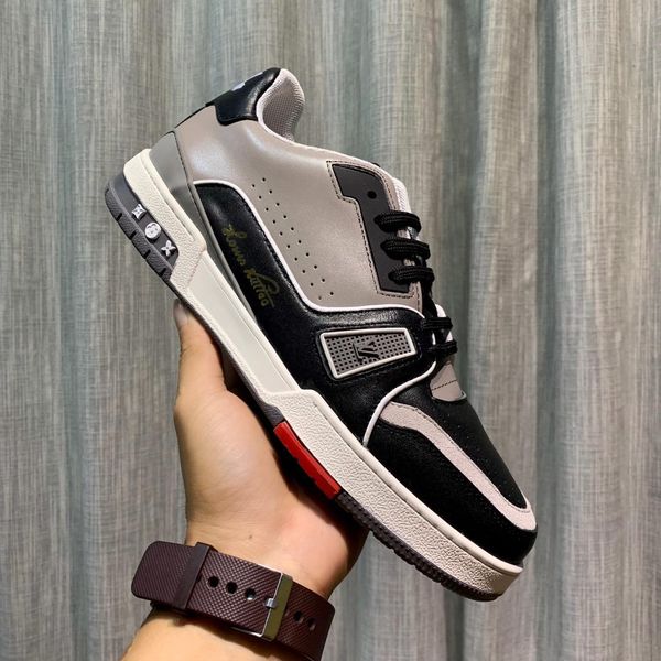 

2020q high-end fashion men's color matching low-casual basketball shoes large size breathable running shoes outdoor sports shoes, Black