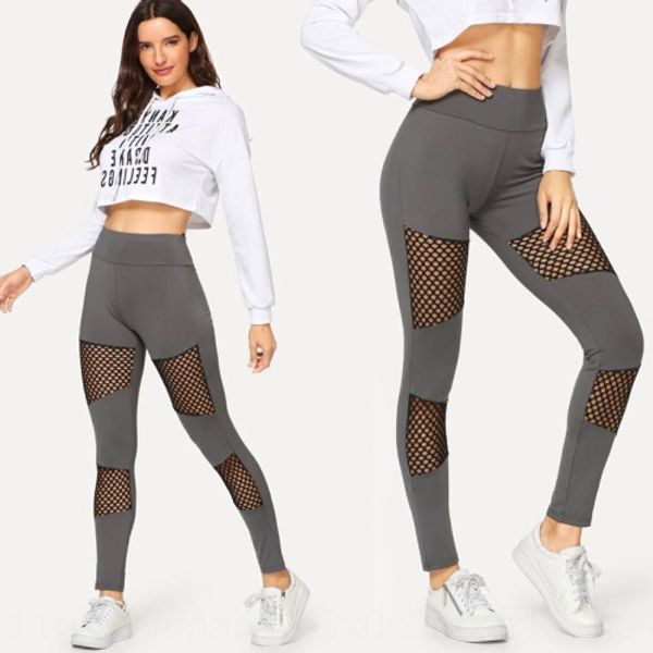 

work out fishnet panel leggings yoga tight yoga pants tight pants outer, Black