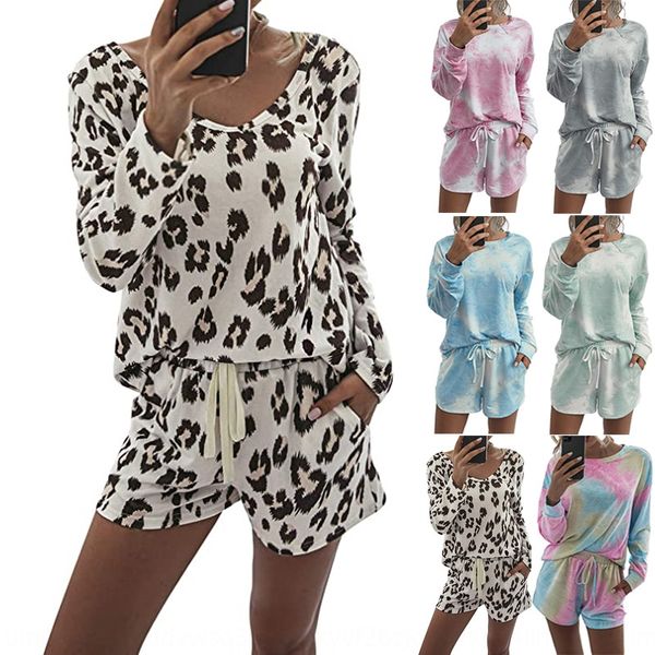 

f7yqb home clothing comfortable long-sleeved printed round neck 2020 new home clothing 2020 new suit women's comfortable long-sleeved p, Gray