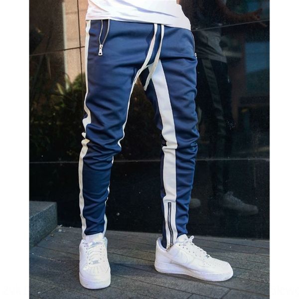 

new trousers leg sports zipper slatted trousers men's casual sports pants running pants, Black;red
