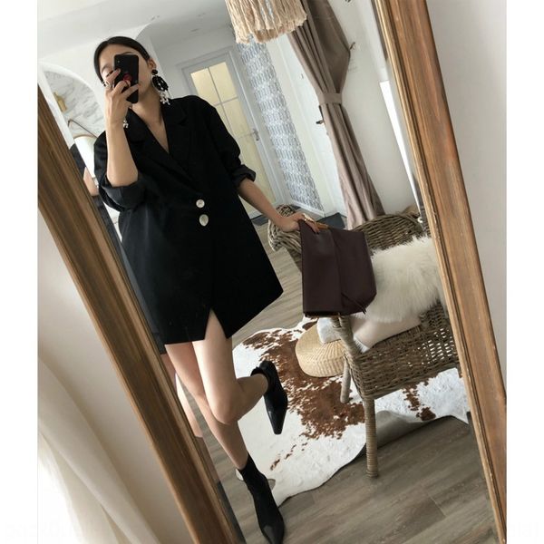 

cfs8g 2019 spring new fashionable loose black suit jacket with sense design 2019 coat coat spring new fashionable loose black suit jacket w, White;black