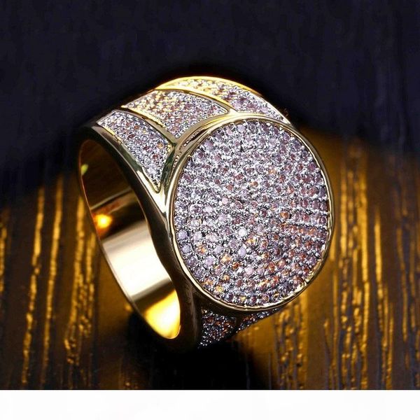 

mens hip hop gold rings jewelry new fashion iced out rings simulation diamond rings for men, Golden;silver