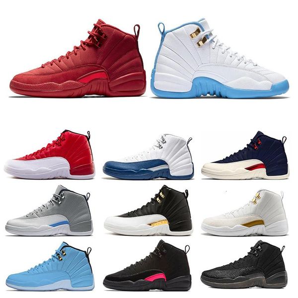 

new 12 12s mens basketball shoes winterized gym red college navy wings black cny bulls university blue men sport sneakers 7-13