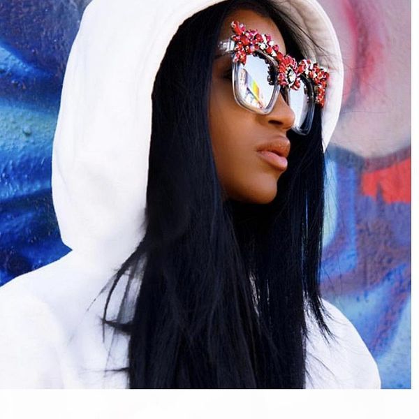 

мода журнал дизайн женщин очки негабаритные красный кристалл вс очки королева стиль rhinestone солнцезащитные очки óculos, White;black