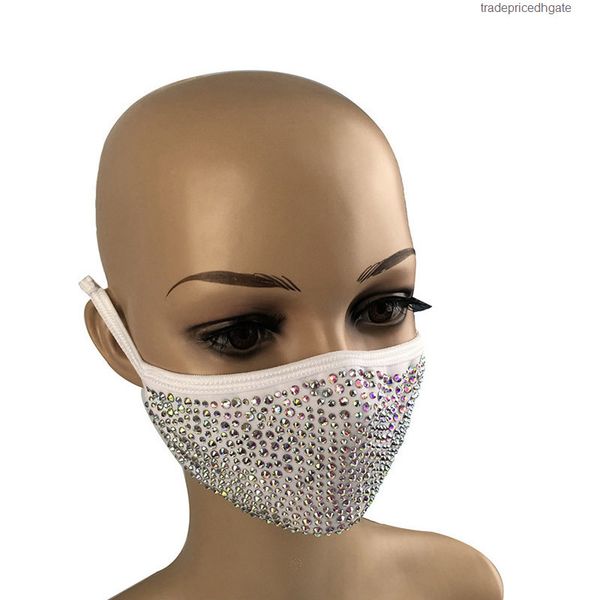 

protective diamond dustproof bling fashion pm2.5 mouth masks washable reusable women colorful rhinestones face mask 14