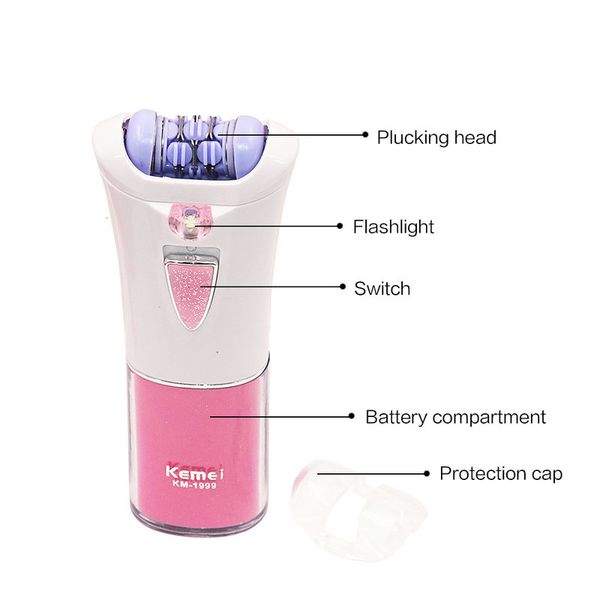 

2016 kemei 1999 mini women epilator lady female body face epilatory electric epilator women care epilador hair removal machine tool shaver d