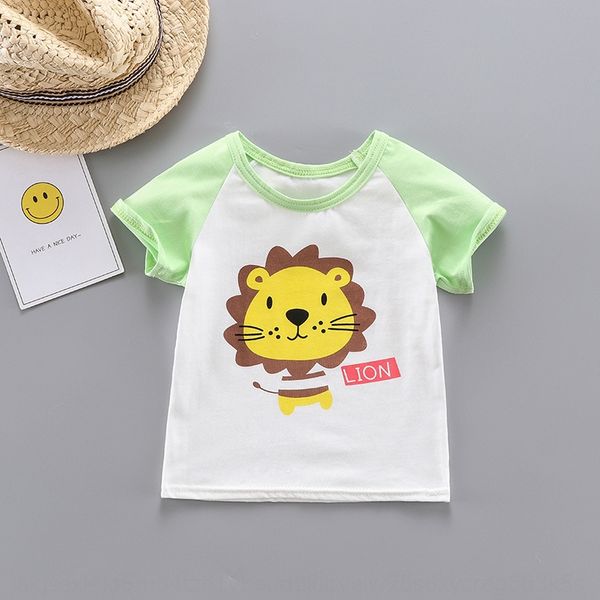 

fwgnh baby children's summer short-sleeved t-shirt girl's baby's summer 1 lycra t-shirt cotton-padded clothes cotton-padded c, Blue
