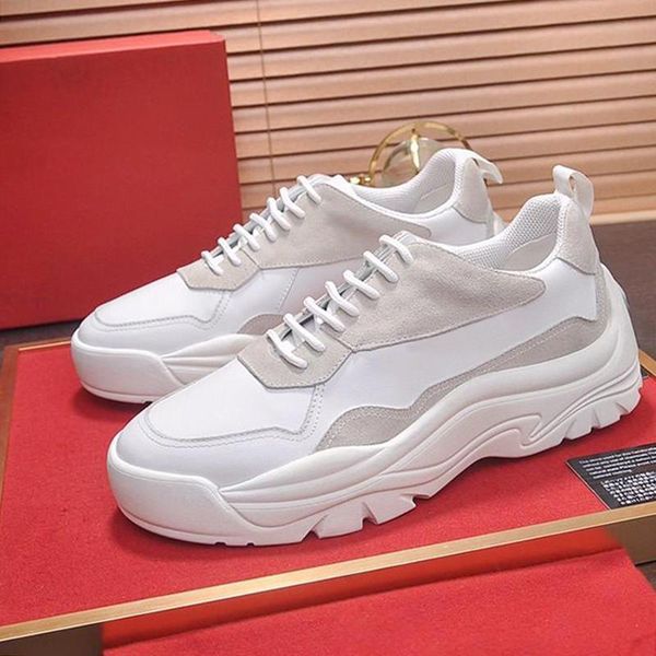 

comfortable gumboy calfskin sneaker men 's shoes fast delivery with origin box outdoor walking lace -up sports low men casual shoe, Black