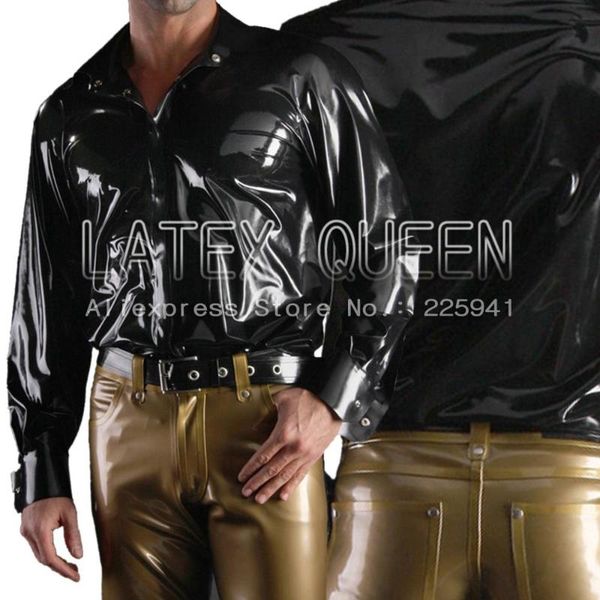 

men's dress shirts arrival latex shirt, White;black