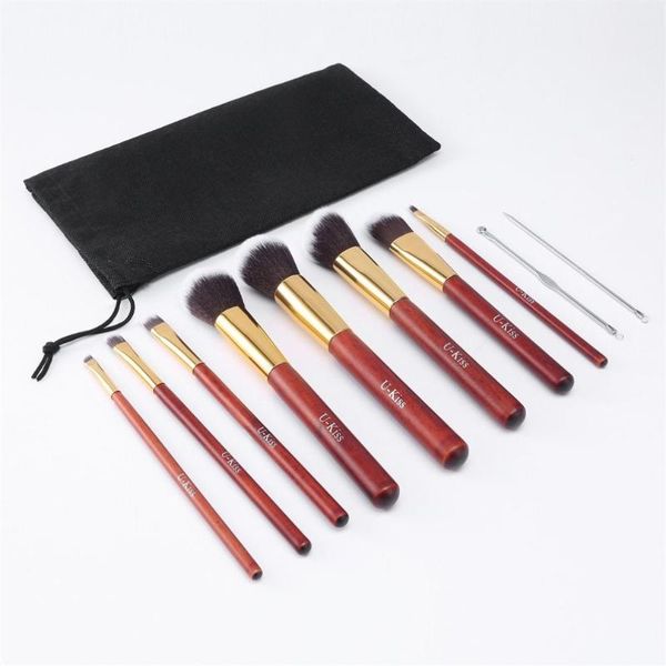 

multiple functions luxury durable lightweight synthetic fiber bristle wooden brush handle 8 piece makeup brush set