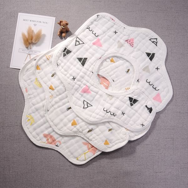

newborn 6-layer washed gauze cartoon saliva baby eating bib new towel towel baby bib