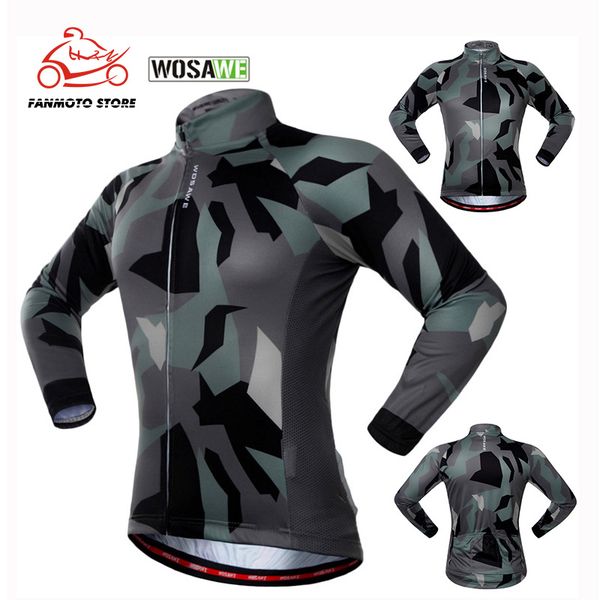 

wosawe fashion camouflage autumn and winter bicycle clothing windproof long sleeve moto jackets outdoor sports riding jacket