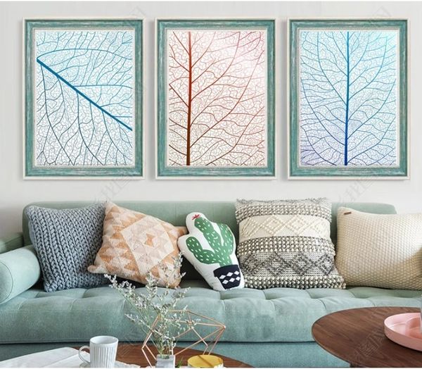 

fresh leaves simple nordic decorative poster print modular wall paintings for living room wall art home decor no framed