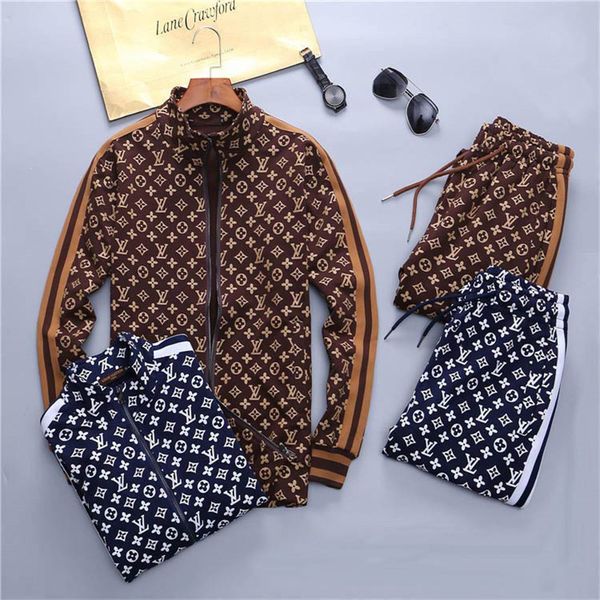 

yuj men's suits long sleeve tracksuit jackets set fashion running tracksuits men sports suit letter printing slim hoodies medusa sports, Gray