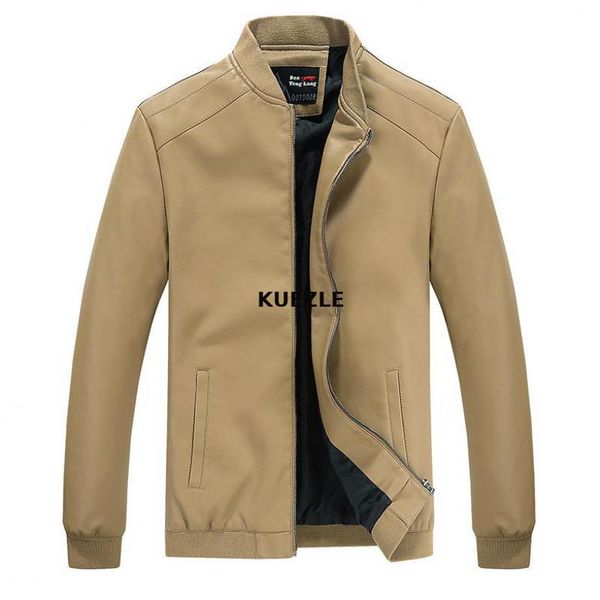 

spring and autumn baseball collar men's washed pu leather jacket leather jacket 2020 locomotive stitching pilot 5xl, Black