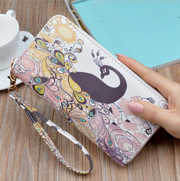 

wallet long wallet clutch zipper korean printing fashion student wallet mobile phone bag factory direct f901