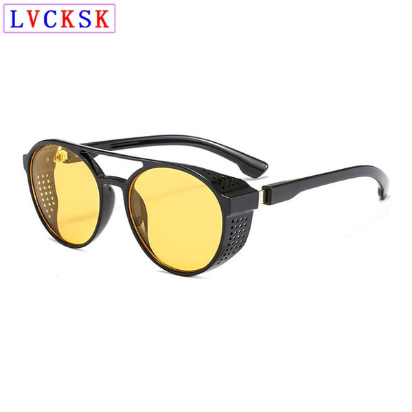 

retro steampunk sunglasses round designer steam punk metal shields sunglasses men women vintage eyeglasses uv400 l3, White;black