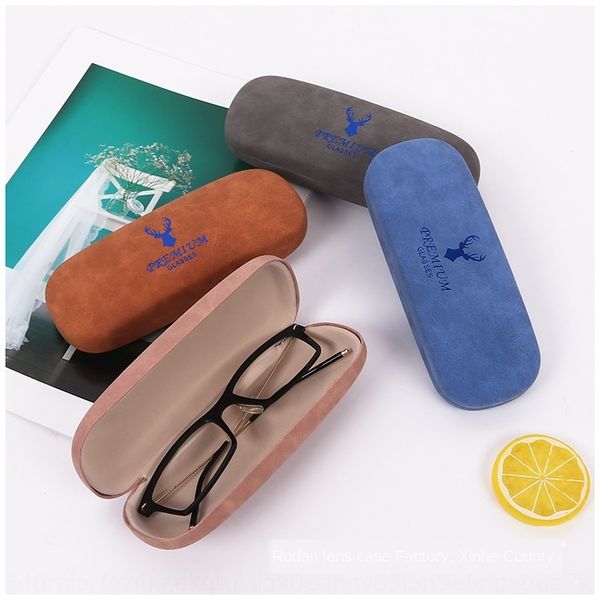 

straight high-end antler velvet box new case glasses case fashion glasses box spring open and close, Blue