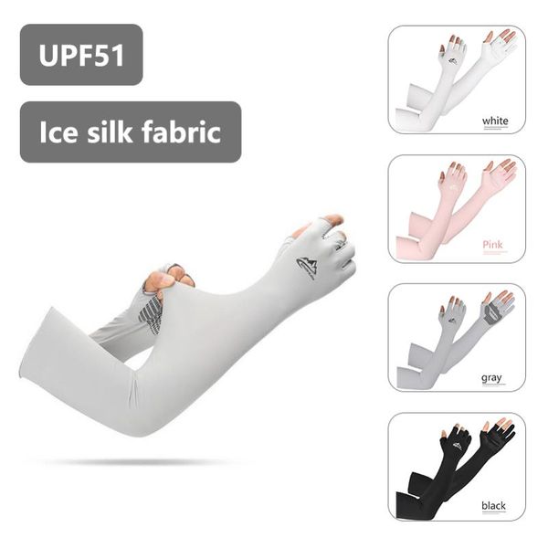 

ice fabric sleeve for cycling running camping basketball protective arm sleeve outdoor sports sleeves anti uv summer safety gear, Black;gray