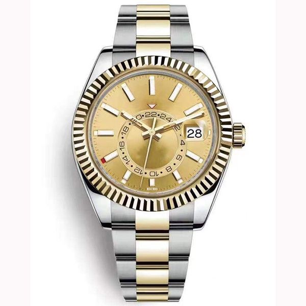 

reloj de lujo orologio di lusso men's watch, sky-dweller stainless steel strap case, folding claspcustom sizes are acceptable, Slivery;brown