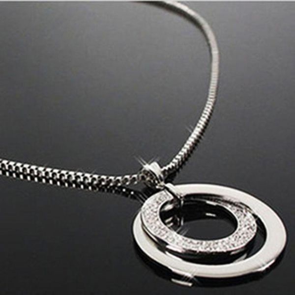 

necklaces pendant crystal rhinestone long chain necklace, Silver