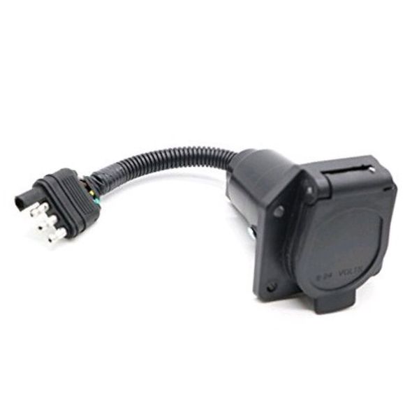 

caravan trailer plug, 4-to-7-pin, with bracket, ua1701k, 7-pin rv power adapter, tail light signal lamp synchronous display