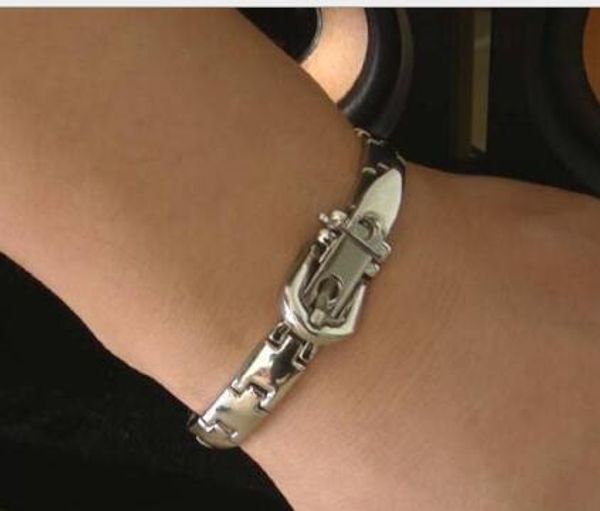 

health care magnetic bracelet wristband inlaid 16 natural bio-magnetic quantum energy steel bracelet statement jewelry christmas gift, Black