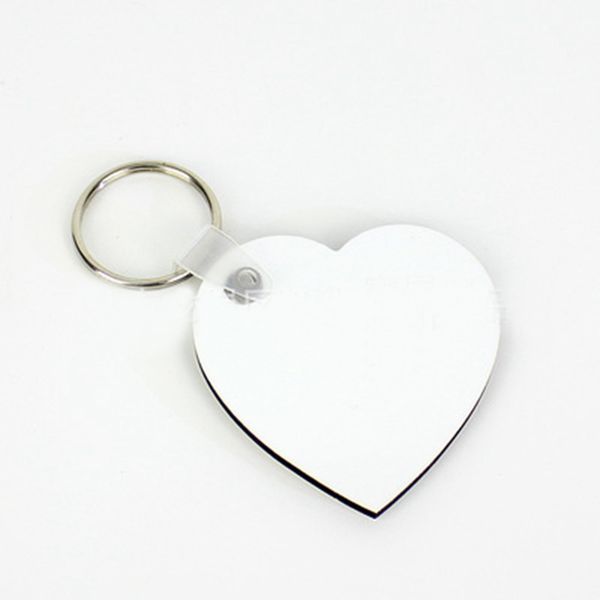 

10pcs heart blank mdf board sublimation printing key chains wood painting key ring craft diy accessories gift lyy9036, Silver