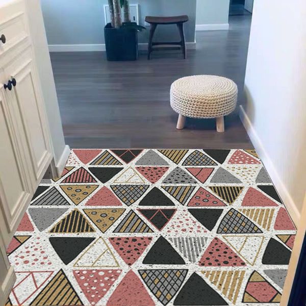 

vnekx cartoon wear-resistant dust removal steel wire home furnishing home furnishing mat fashionable household door scraping mesh red pvc wi