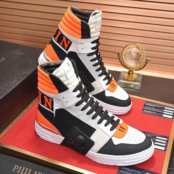 

new mens shoes boots luxury phantom kick $hi -leather mix chaussures pour hommes casual men shoes boots herrenstiefel fast delivery, Black