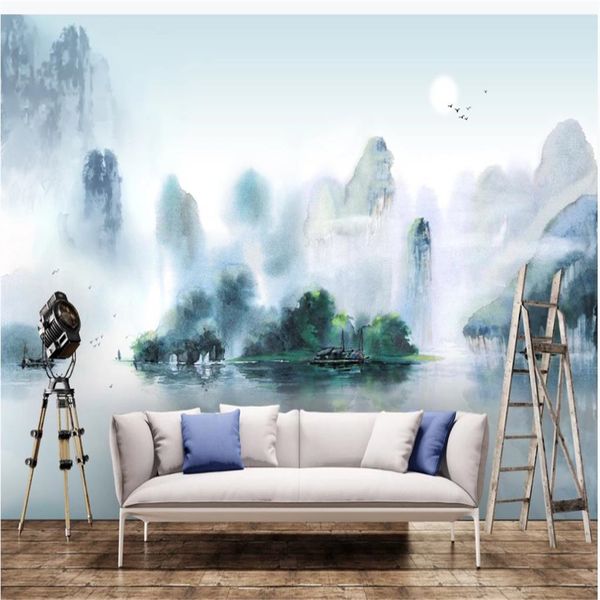 

custom 3d wallpapers new chinese style landscape wallpapers tv background wall
