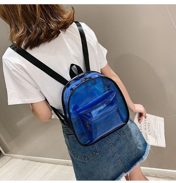 

2019 new fashion female laser backpack transparent student fashion travel bag large capacity outdoor travel bag batch