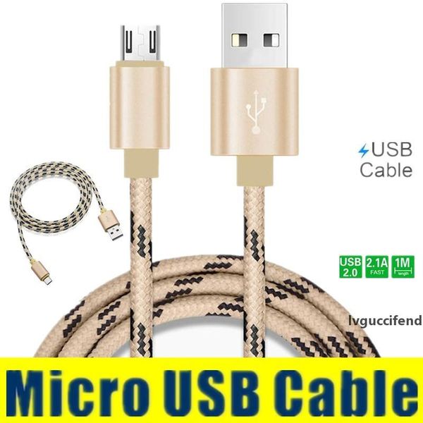 

unbroken metal connector fabric braid micro usb cable charger lead adapter for samsung s9 s8 s6 note4 lg htc universal android