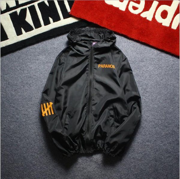 

casual designer men jacket coat sunscreen mens clothing jackets with letter printed lapel hooded black windbreaker streetwear s-xxl, Black;brown