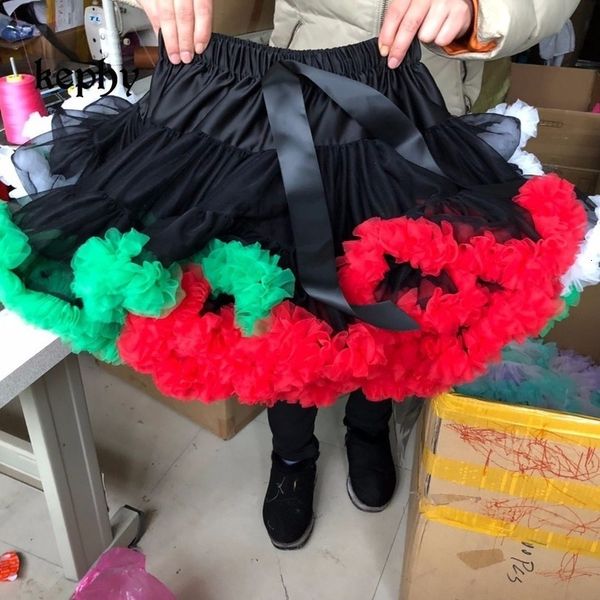 

summer womens skirt supper fluffy chiffon pettiskirts tulle skirt party dance tutu skirt womenlolita petticoat girls extra fluffy, Black
