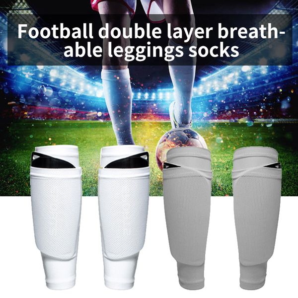 

2pcs soccer shin pads guard breathable safety leggings football protect socks knee set inserts lightweight leg support protector, Black;gray