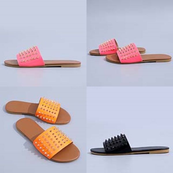 

molan deners 2020 summer new fasion square toe flat leater slippers slip on loafers mules flip flops casual#286, Black