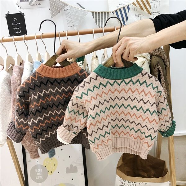 

fclde baby fleece sweater pullover base clothing korean style clothing boys and girls children's infant sweater children's western, Blue