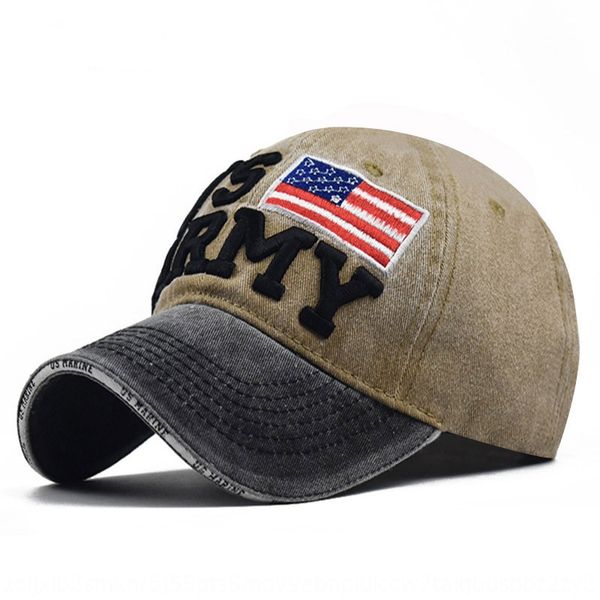 

3d embroidered baseball cap high-end embroidery us army stitching pure cotton baseball cap zixia, Blue;gray