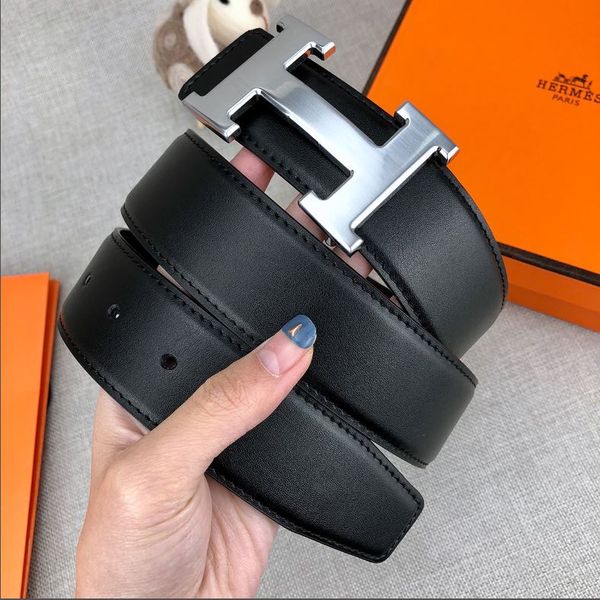 

h пряжка пояса конструктор мужчины мода пояс pu пояс оптовый приходят с коробкой ширина 3.8cm, Black