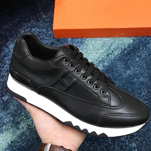 

trail sneaker men 's shoes autumn and winter footwears sports low luxury lace -up comfortable men shoes herren sports, Black