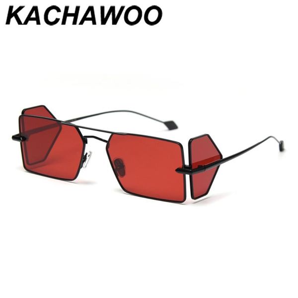 

kachawoo retro sunglasses men polarized black red metal sun glasses for women shield square summer trending eyewear, White;black