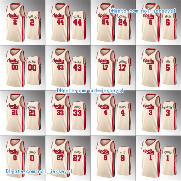 

portland trail blazers men gary trent jr. carmelo anthony damian lillard c.j. mccollum rodney hood nba custom 2020 jersey, Black