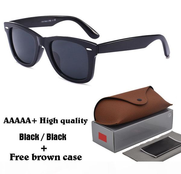 

5a+ brand metal hinge sunglasses men women brand designer uv400 glass lens plank frame sun glasses with brown case and box, White;black